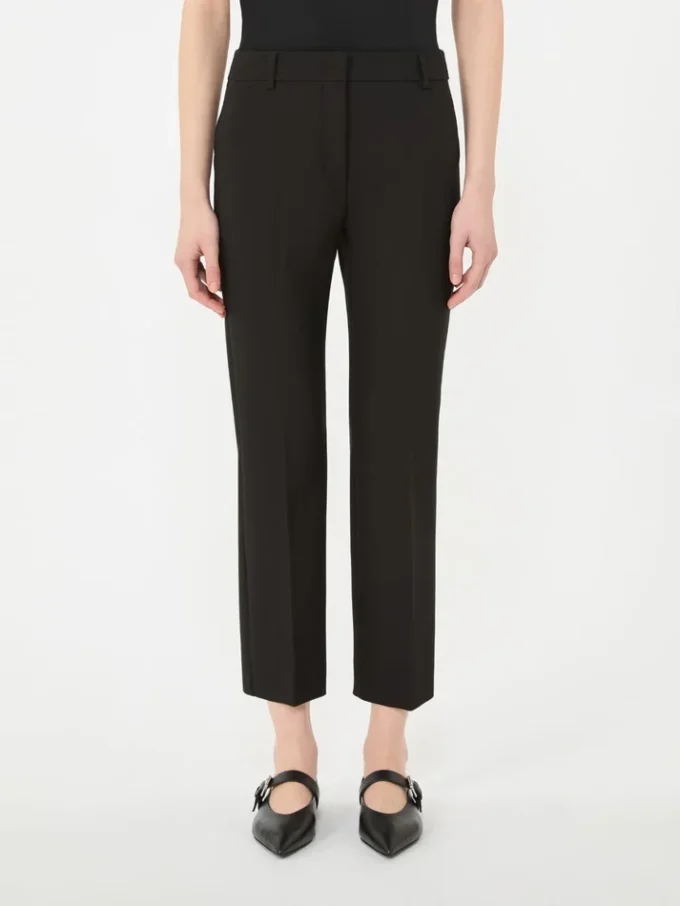 Broek van dubbelzijdig viscose canvas, zwart Broek van dubbelzijdig viscose canvas, zwart
