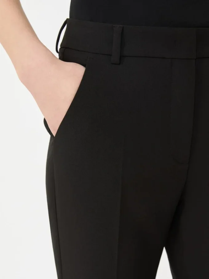 Broek van dubbelzijdig viscose canvas, zwart Broek van dubbelzijdig viscose canvas, zwart