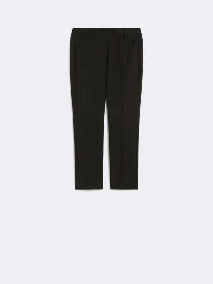 Broek van dubbelzijdig viscose canvas, zwart Broek van dubbelzijdig viscose canvas, zwart