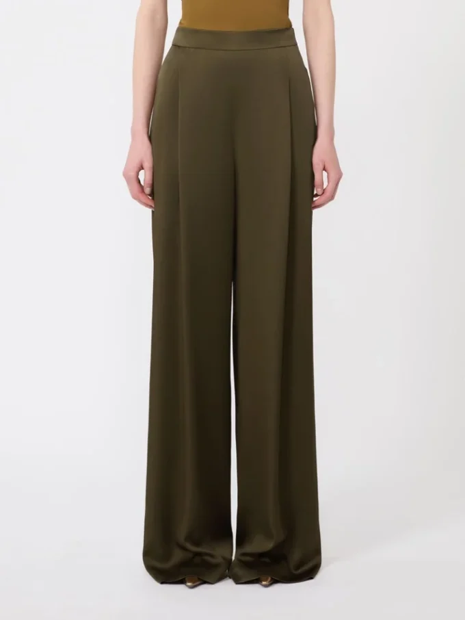 Broek van Envers-satijn, mosgroen Broek van Envers-satijn, mosgroen
