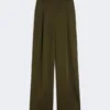 Broek van Envers-satijn, mosgroen Broek van Envers-satijn, mosgroen