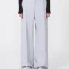 Broek van gabardine met viscosemix en pasdetail, middengrijs Broek van gabardine met viscosemix en pasdetail, middengrijs