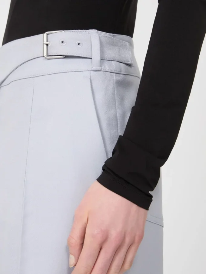 Broek van gabardine met viscosemix en pasdetail, middengrijs Broek van gabardine met viscosemix en pasdetail, middengrijs