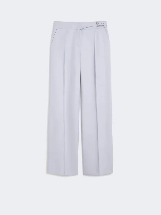 Broek van gabardine met viscosemix en pasdetail, middengrijs Broek van gabardine met viscosemix en pasdetail, middengrijs