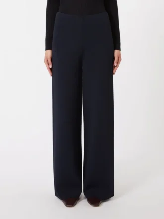 Broek van gebreide viscose crêpe, ultramarijn