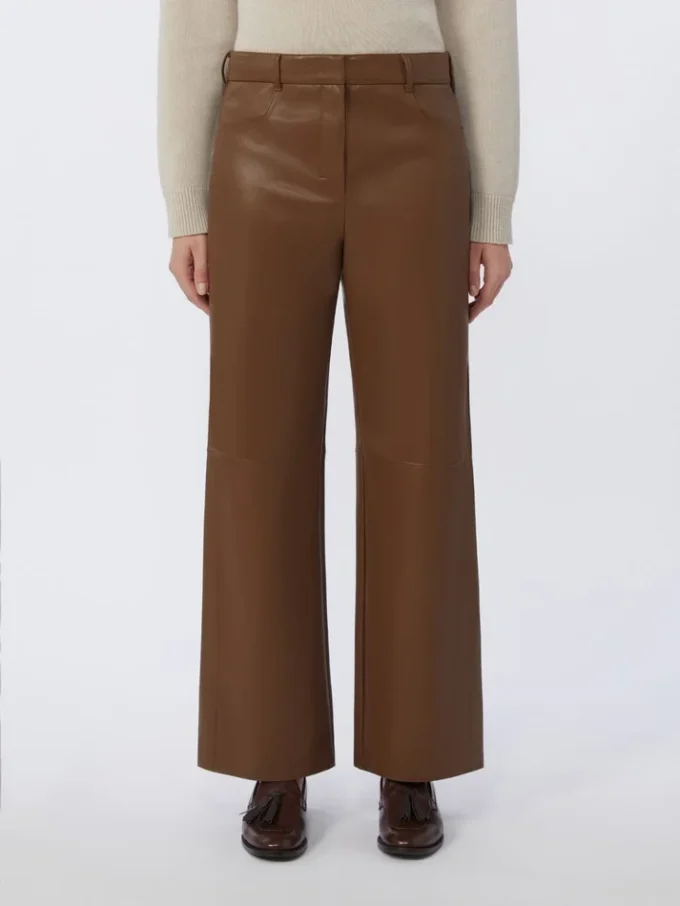 Broek van gecoate stof, tabakskleur Broek van gecoate stof, tabakskleur