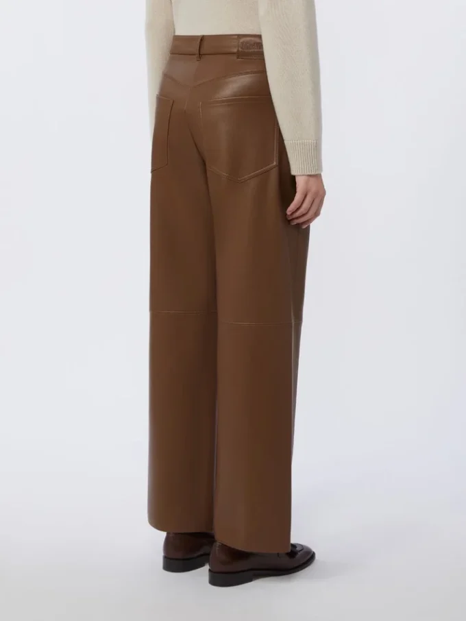 Broek van gecoate stof, tabakskleur Broek van gecoate stof, tabakskleur