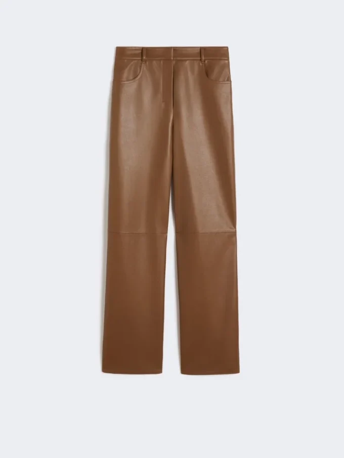 Broek van gecoate stof, tabakskleur Broek van gecoate stof, tabakskleur