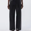 Broek van gecoate stof, zwart Broek van gecoate stof, zwart