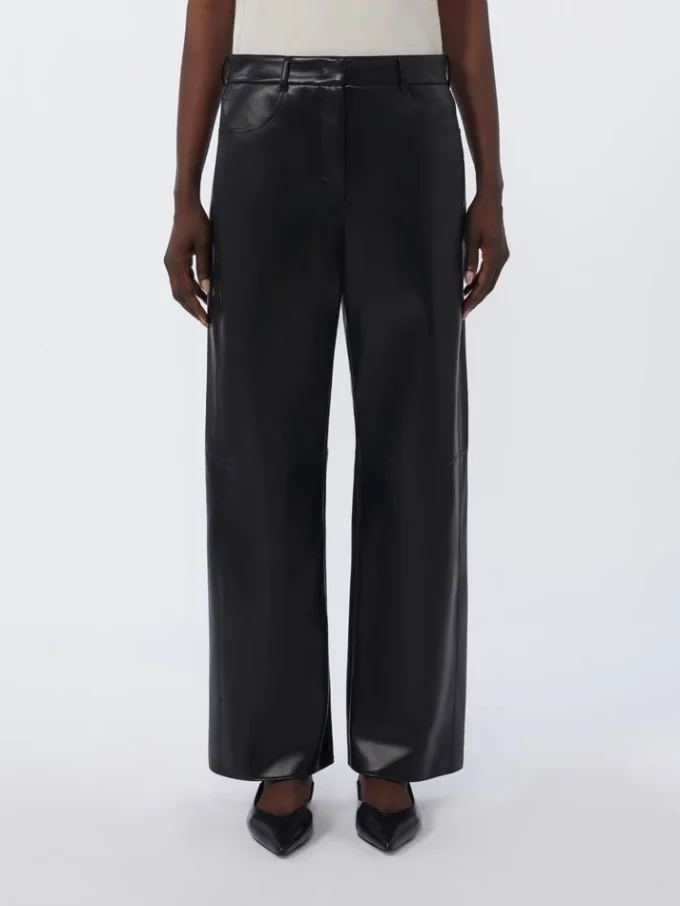 Broek van gecoate stof, zwart Broek van gecoate stof, zwart