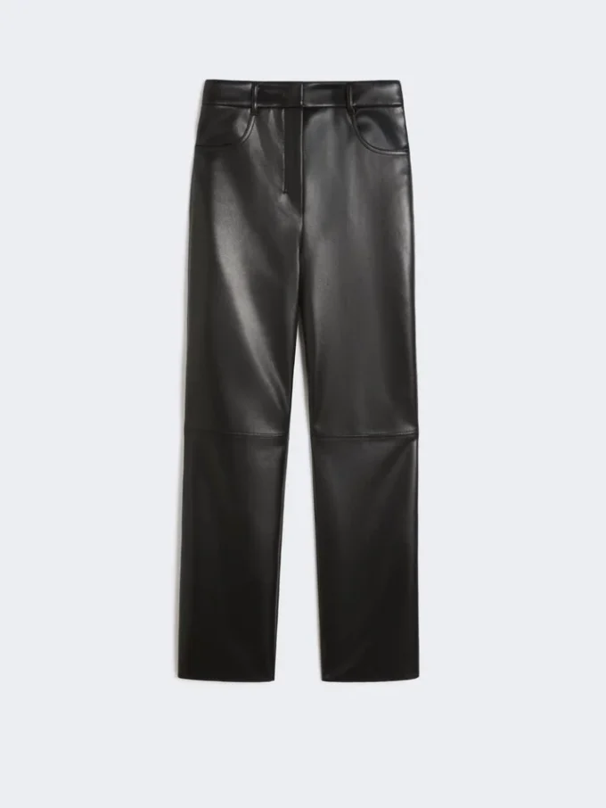 Broek van gecoate stof, zwart Broek van gecoate stof, zwart