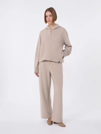 Broek van kasjmier en wol, beige