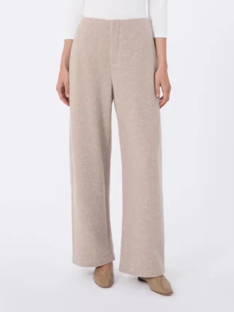 Broek van kasjmier en wol, beige