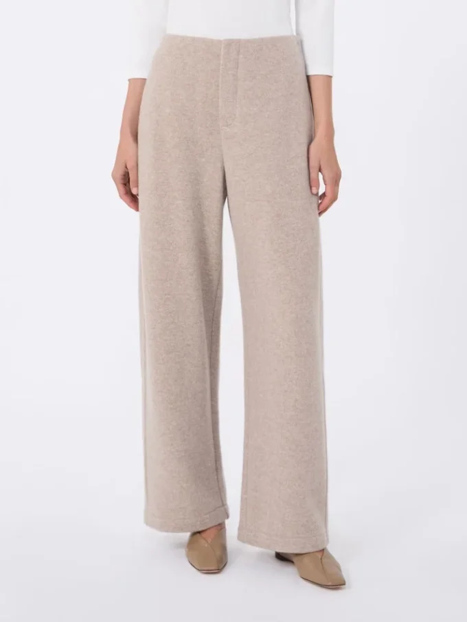 Broek van kasjmier en wol, beige Broek van kasjmier en wol, beige