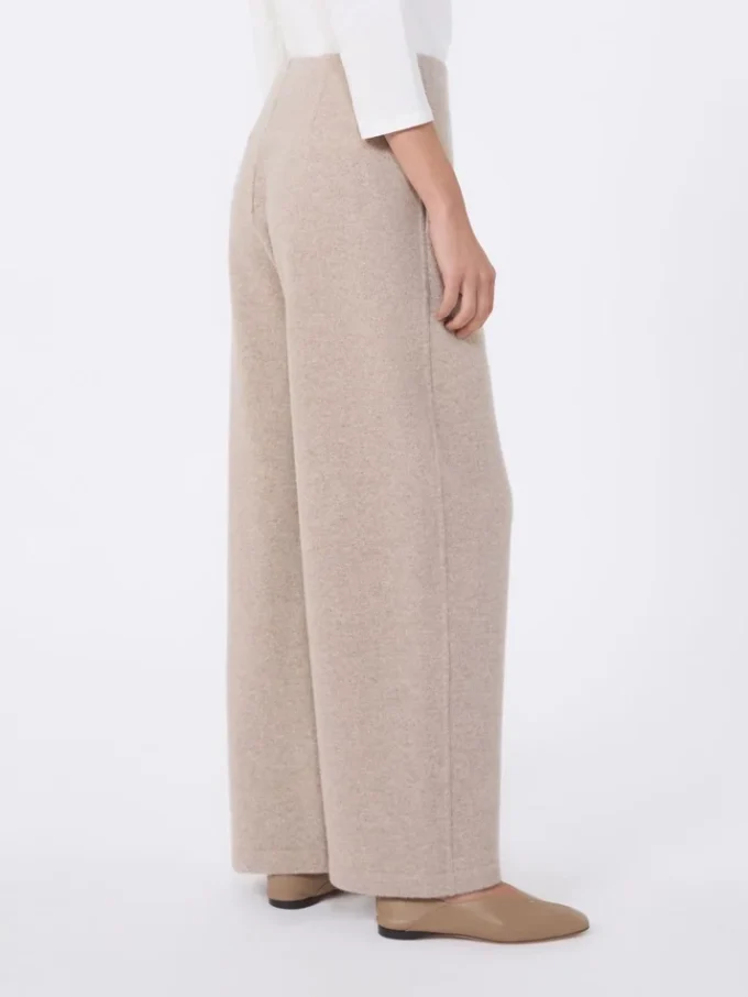 Broek van kasjmier en wol, beige Broek van kasjmier en wol, beige