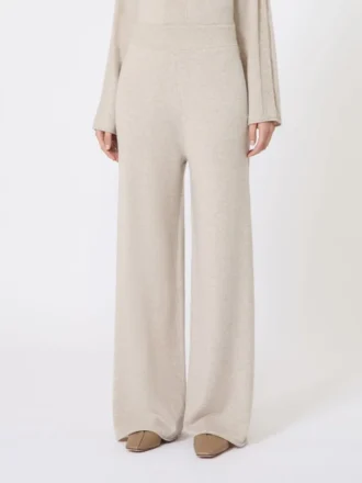 Broek van kasjmiergaren, beige