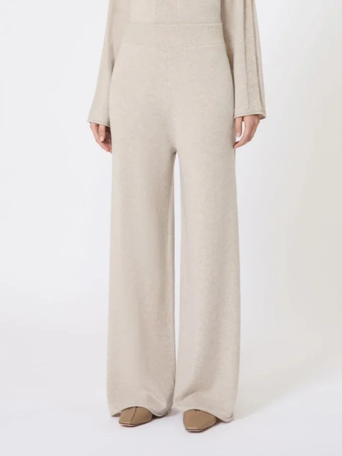 Broek van kasjmiergaren, beige Broek van kasjmiergaren, beige