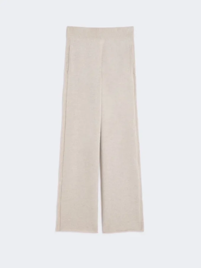 Broek van kasjmiergaren, beige Broek van kasjmiergaren, beige