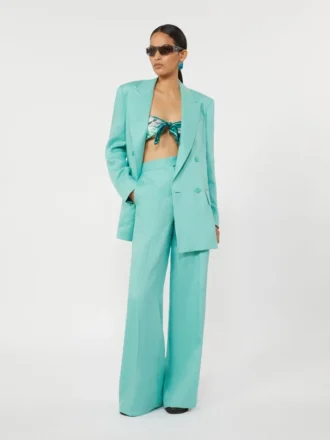 Broek van linnen twill met visgraatmotief, water