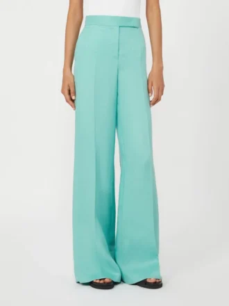 Broek van linnen twill met visgraatmotief, water