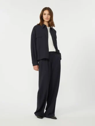 Broek van puur wol, marineblauw