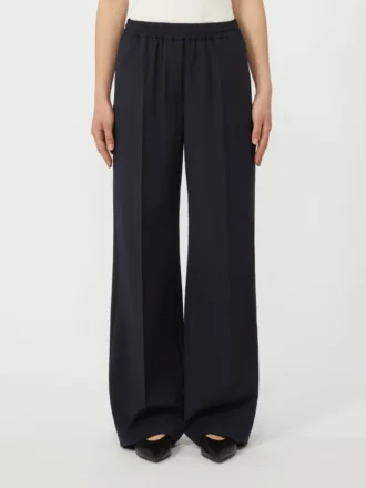 Broek van puur wol, marineblauw