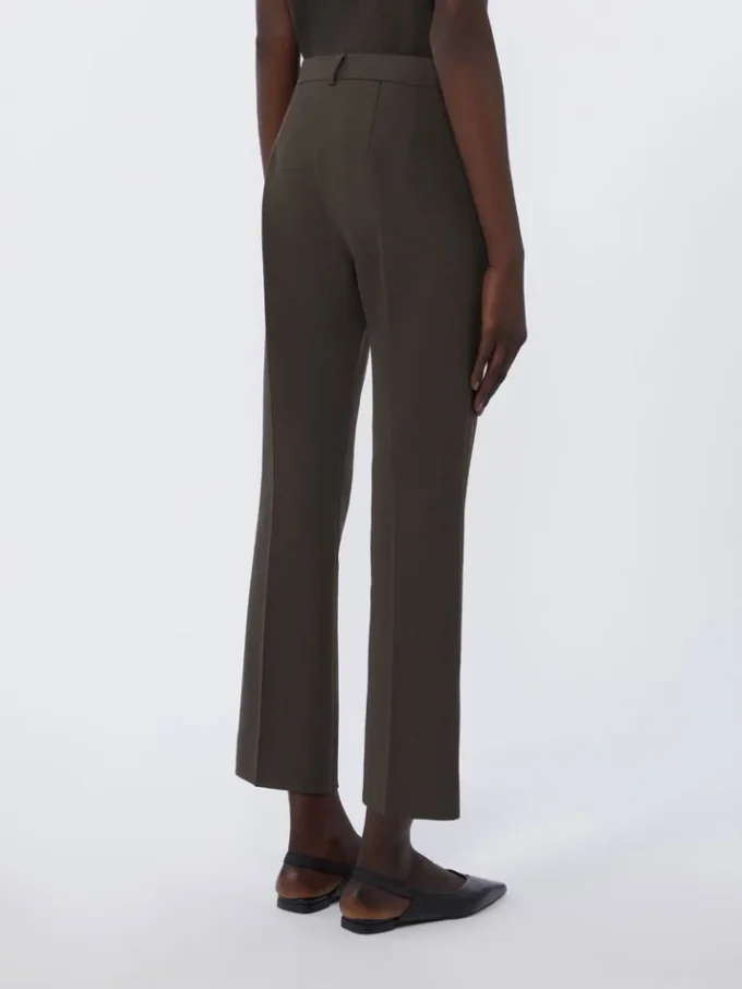 Broek van stretchkatoen en viscose, donkergroen Broek van stretchkatoen en viscose, donkergroen