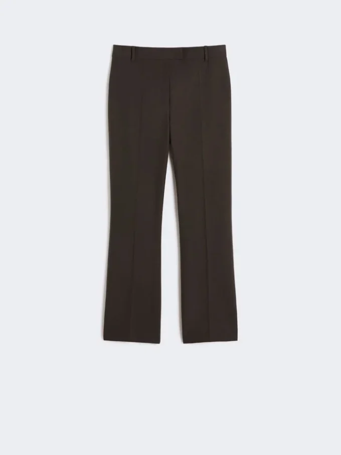 Broek van stretchkatoen en viscose, donkergroen Broek van stretchkatoen en viscose, donkergroen