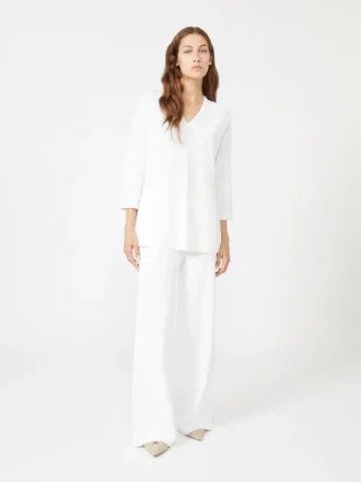Broek van viscose crêpe, optisch wit