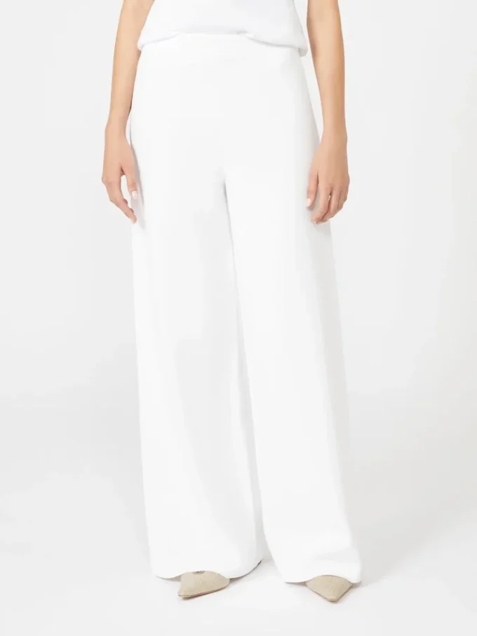 Broek van viscose crêpe, optisch wit