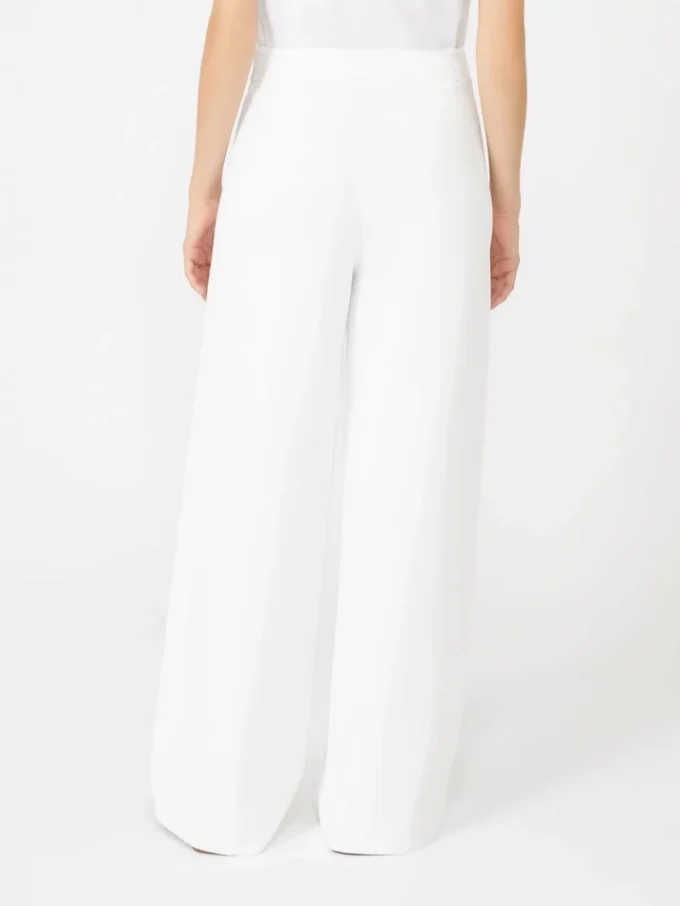 Broek van viscose crêpe, optisch wit