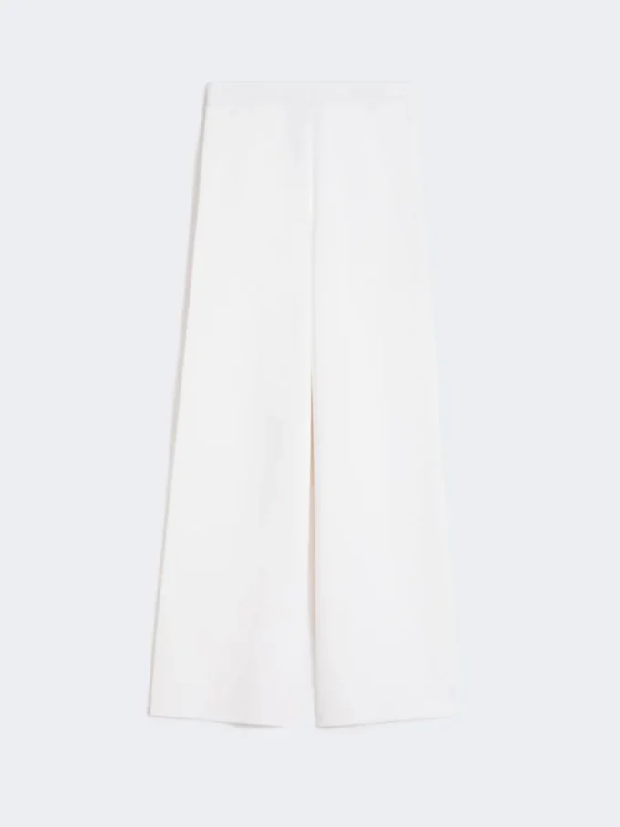 Broek van viscose crêpe, optisch wit