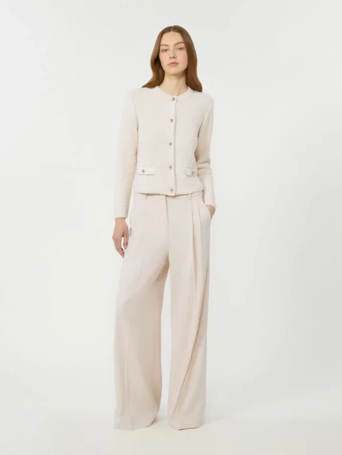 Broek van wolmix, ivoorkleurig Broek van wolmix, ivoorkleurig