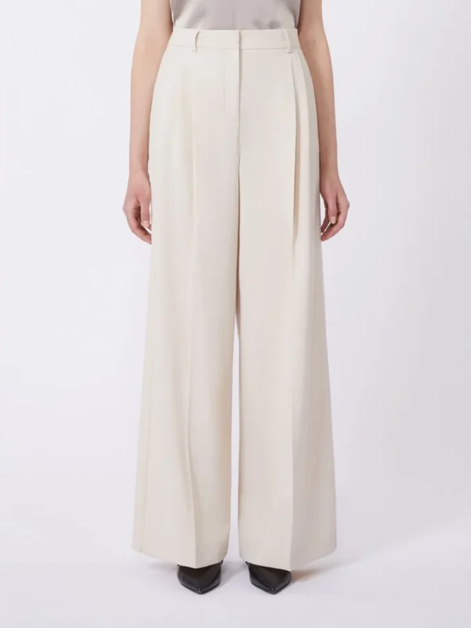 Broek van wolmix, ivoorkleurig Broek van wolmix, ivoorkleurig