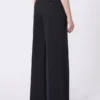 Broek van wolmix, zwart