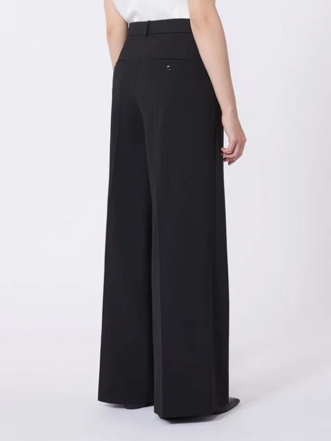 Broek van wolmix, zwart