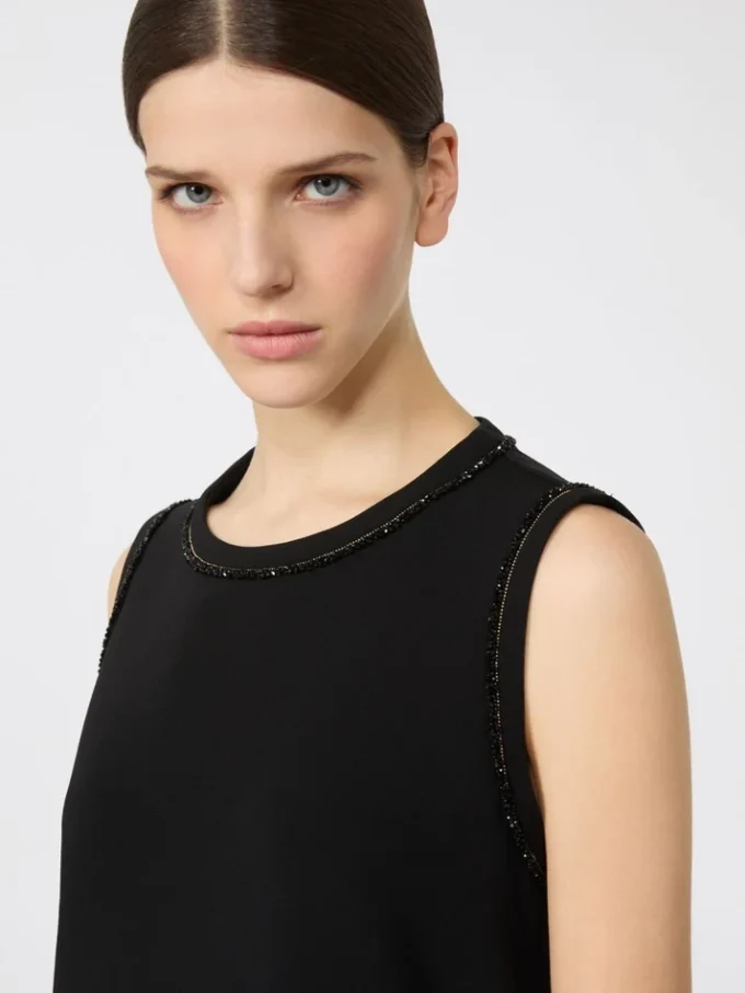 Cady-blouse met ronde hals, zwart Cady-blouse met ronde hals, zwart
