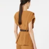 Cady-blouse met volant, karamel