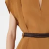 Cady-blouse met volant, karamel