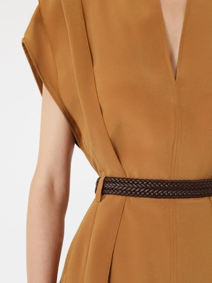 Cady-blouse met volant, karamel