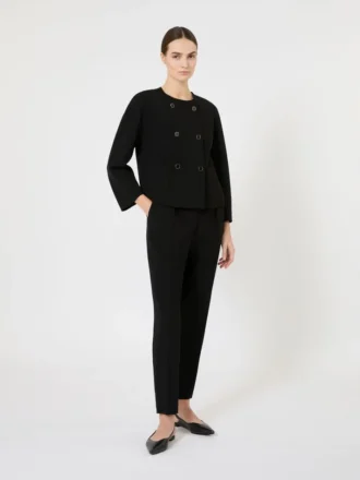 Cady-broek met wijd uitlopende pijpen, zwart