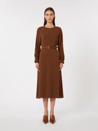 Cady-jurk met uitlopende pijpen, chocoladebruin