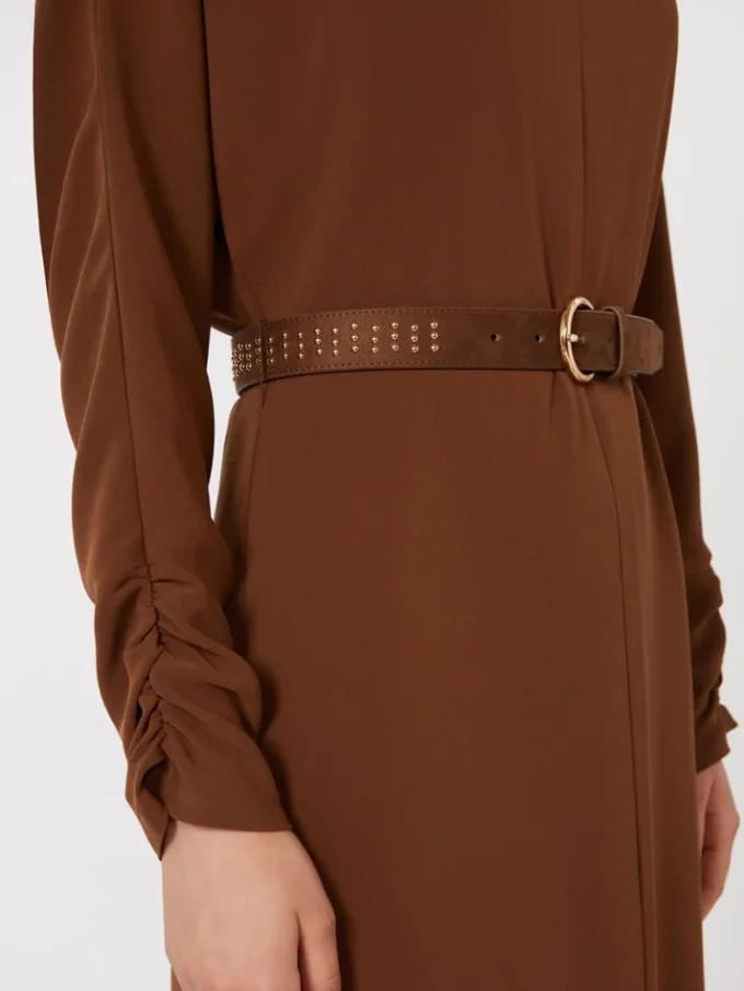 Cady-jurk met uitlopende pijpen, chocoladebruin Cady-jurk met uitlopende pijpen, chocoladebruin