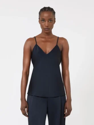 Camisole-top van envers-satijn, middernachtblauw