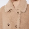 Cape van alpaca en kasjmier teddy-stof, beige Cape van alpaca en kasjmier teddy-stof, beige