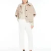 Cape van alpaca en teddywol, beige Cape van alpaca en teddywol, beige