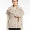 Cape van alpaca en teddywol, beige Cape van alpaca en teddywol, beige