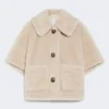 Cape van alpaca en teddywol, beige Cape van alpaca en teddywol, beige