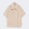 Cape van alpaca en teddywol, beige Cape van alpaca en teddywol, beige