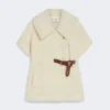 Cape van alpaca en teddywol, optisch wit Cape van alpaca en teddywol, optisch wit